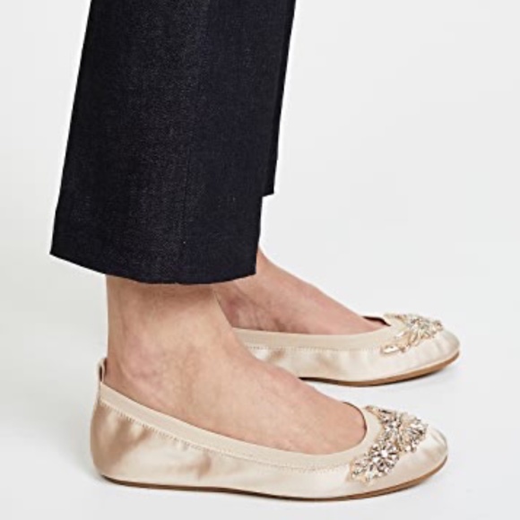 ivory satin flats